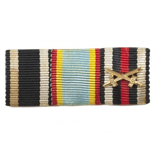 WWI Mecklenburg-Schwerin ribbonbar with Iron Cross, Militärverdienstkreuz, frontkämpfer Ehrenkreuz