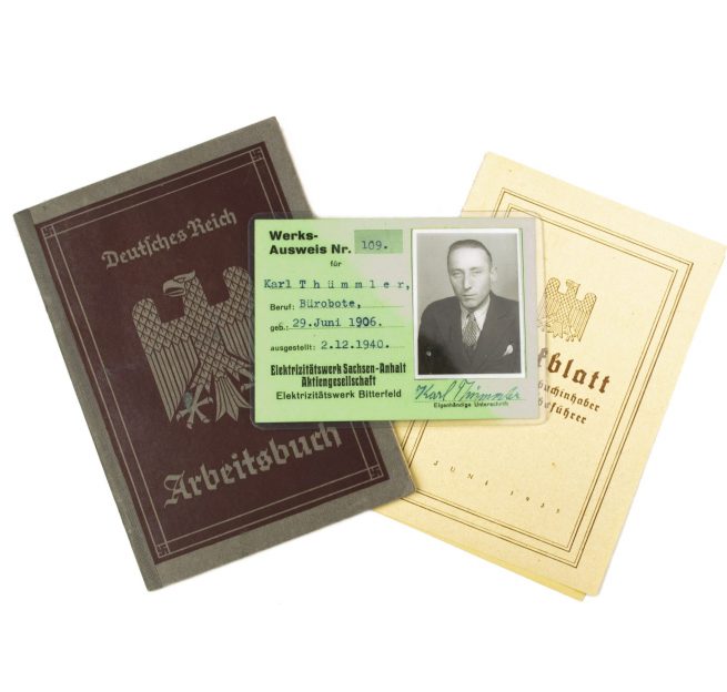 Arbeitsbuch + Werksausweis + Merkblatt (1940)