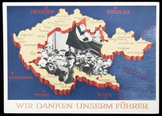 Postcard: Sudetenland Annexaton on 1 oktober 1938