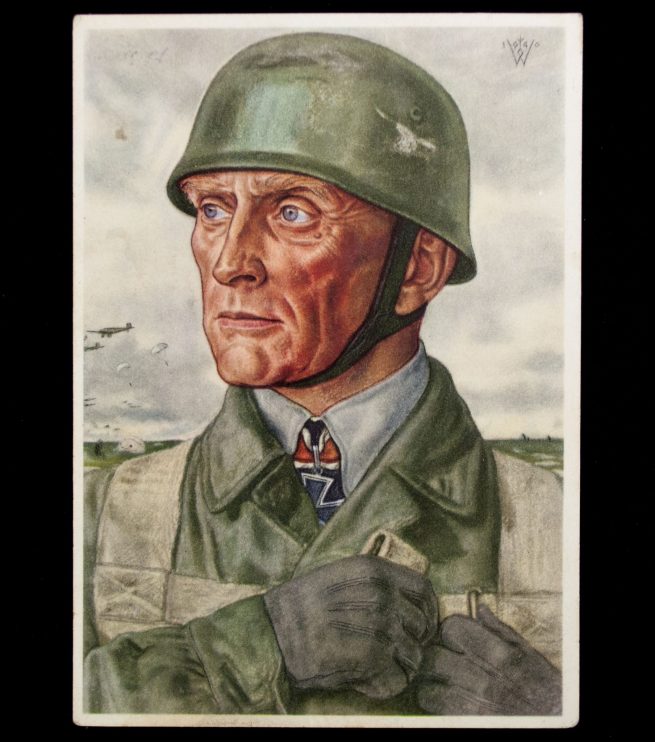 Postcard: W. Willrcih Oberst Bräuer Kommandeur eines Fallschirmjäger Regimentes