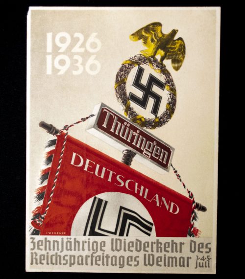 Postcard NSDAP 1926-1936 Zehnjärige Wiederkehr des Reichsparteitages Weimar