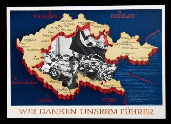 Postcard Sudetenland Annexaton on 1 oktober 1938