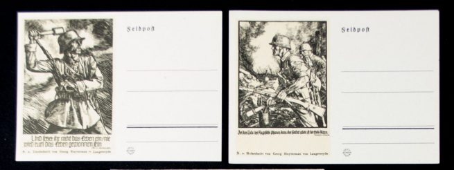 Postcards Deutsches Heldenleben 10 Feldpost postkarten from Georg Sluyterman von Langeweyde