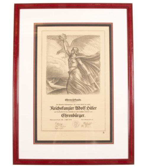 Adolf Hitler Honorary Citizenship Citation of Schneppenbach