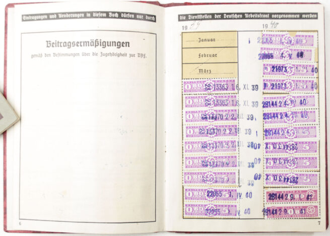 Deutsche Arbeitsfront (DAF) Mitgliedsbuch (variation)