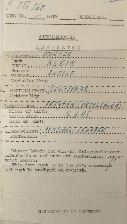 Soldbuch Heer 8.(inf.Sich.)Ld.Schtz.Btl.Ndl. owner living in Papendrecht in Holland