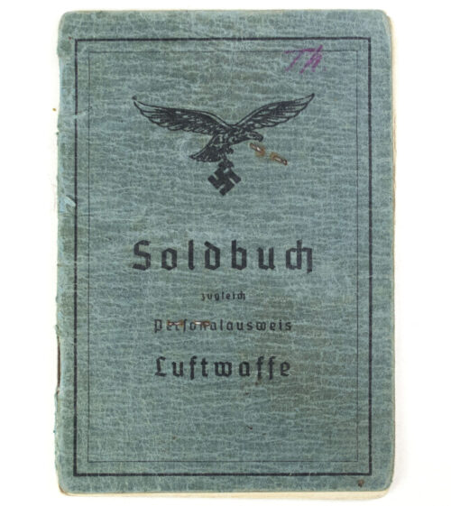 Soldbuch Luftwaffe Flg.Horst.Kp.Fassberg Flak