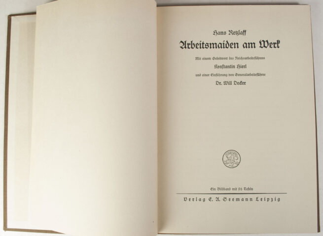(Book) Hans Retzlaff - Arbeitsmaiden am Werk (1940)