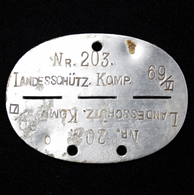 Erkennungsmarke (EKM) Landesschütz. Komp. 69VI No.203