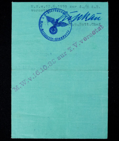 SS-Verfügungstruppe - Truppenausweis SS Standarte 