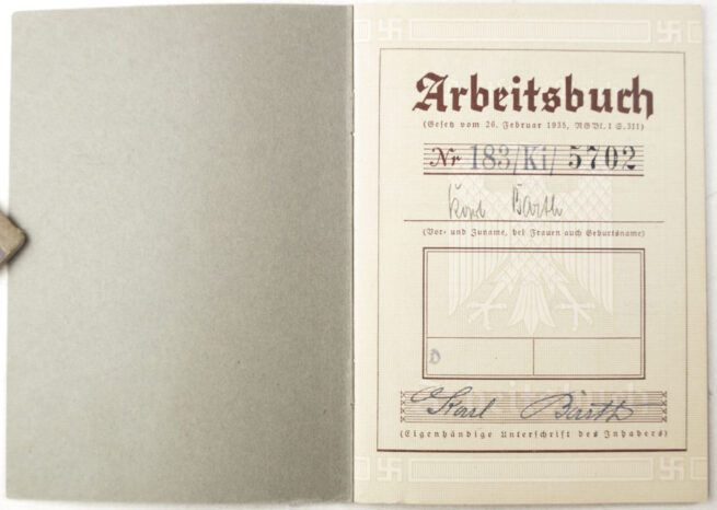 Arbeitsbuch Arbeitamt Kreuznach (1936)