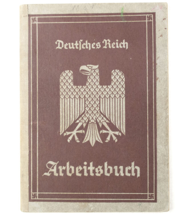 Arbeitsbuch Arbeitamt Trier (1938) - extremely full stamped!