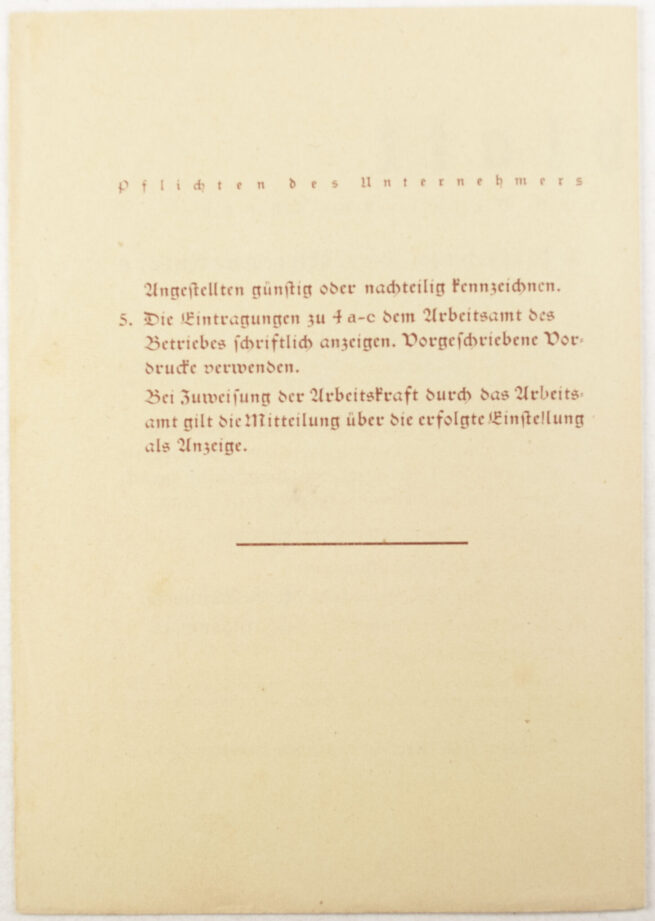 Arbeitsbuch Arbeitamt Trier (1938) - extremely full stamped!
