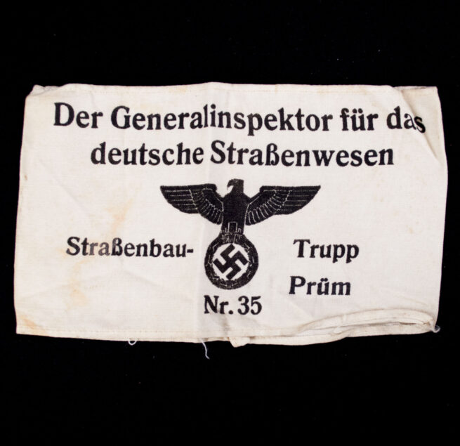 Armband Der Generalinspektor für das deutsche Strassenwesen Strassenbau Trupp Prüm Nr.35