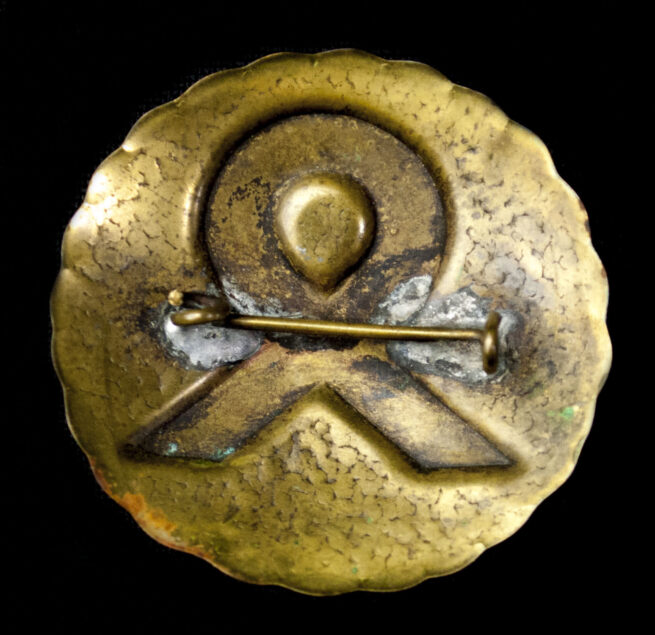 (NSB) Nederlandsche Heemkunst cultural Odal-rune runic brooch with original case (EXTREMELY RARE!)
