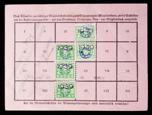 NSDAP Mitgliedskarte 1938 NSDAP membercard from Ried