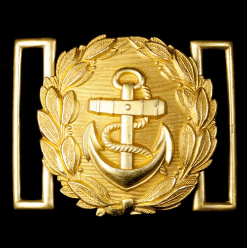 WWII Kriegsmarine Officers Dress Belt Buckle (maker marked FLL)