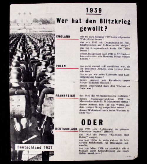 (Leaflet) 1939 Wer hat den Blitzkrieg gewollt G.26 (1943)