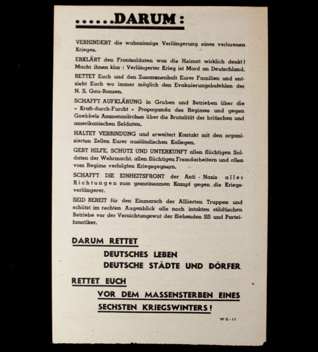 (Leaflet) Arbeiter von Ruhr und Rhein! WG.11 (19441945)