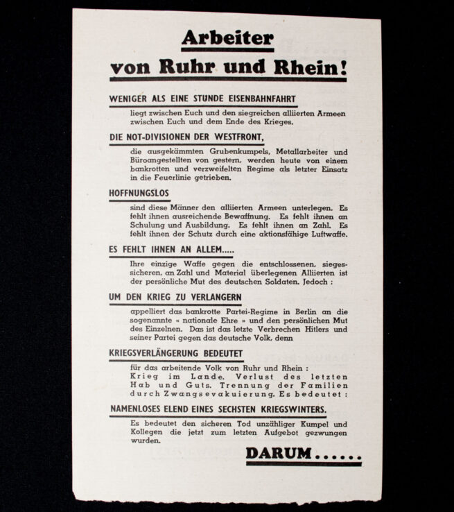 (Leaflet) Arbeiter von Ruhr und Rhein! WG.11 (19441945)
