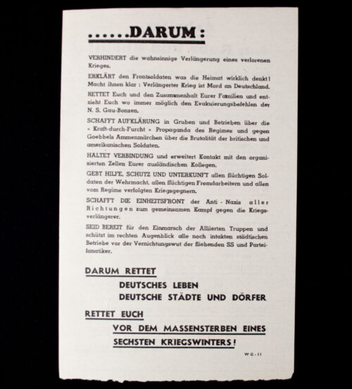 (Leaflet) Arbeiter von Ruhr und Rhein! WG.11 (19441945)