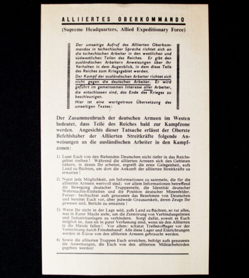 (Leaflet) Dělníci - Alliertes Oberkommando WG.7c (1944)