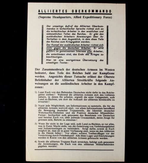 (Leaflet) Dělníci - Alliertes Oberkommando WG.7c (1944)