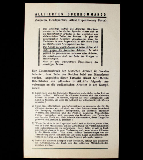 (Leaflet) Dělníci - Alliertes Oberkommando WG.7c (1944)