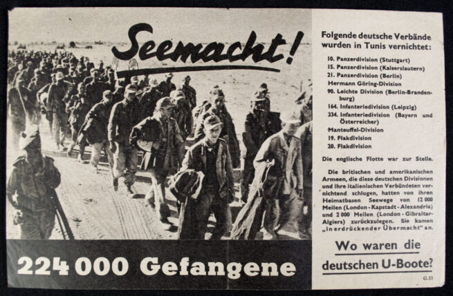 (Leaflet) Seemacht! 224.000 Gefangen G.33 (1943)