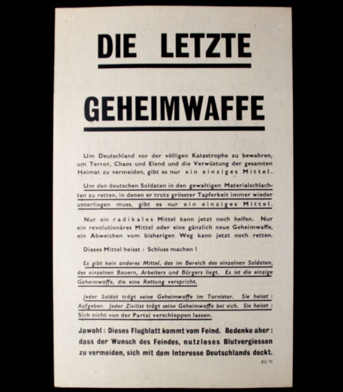 (Leaflet) V_Waffen hätten es auch nicht geschäfft - Die Letzte Geheimwaffe ZG.71