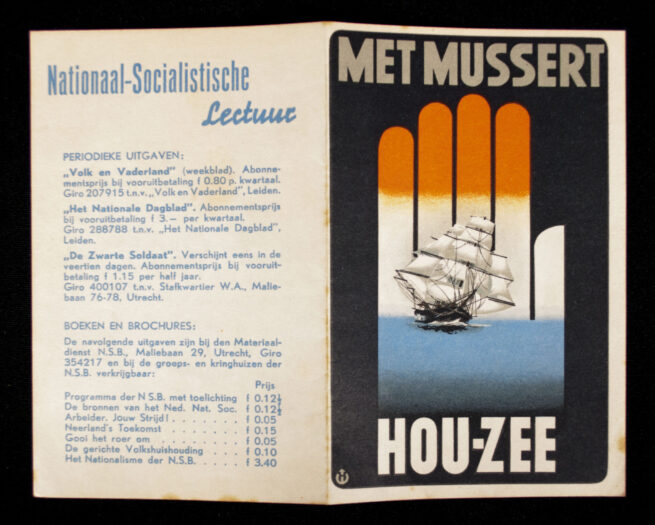 (NSB) Flyer + Stamp Met Mussert Hou-Zee