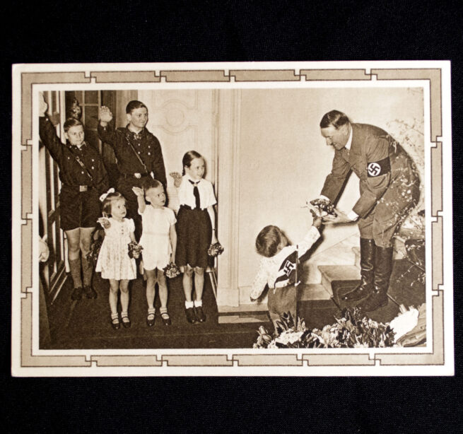 (Postcard) Adolf Hitler with children