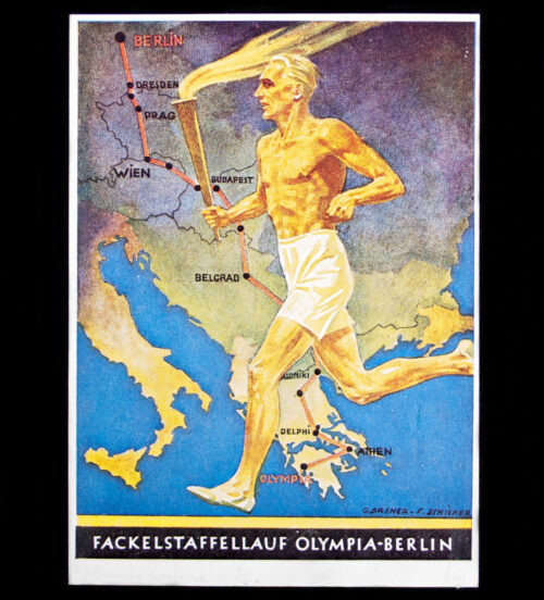 (Postcard) Fackelstaffellauf Olympia-Berlin 1936