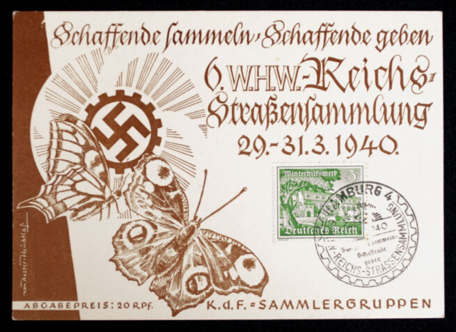 (Postcard) K.D.F. Sammlergruppen - 6. W.H.W. Reichsstrassensammlung 29.-31.3.1940