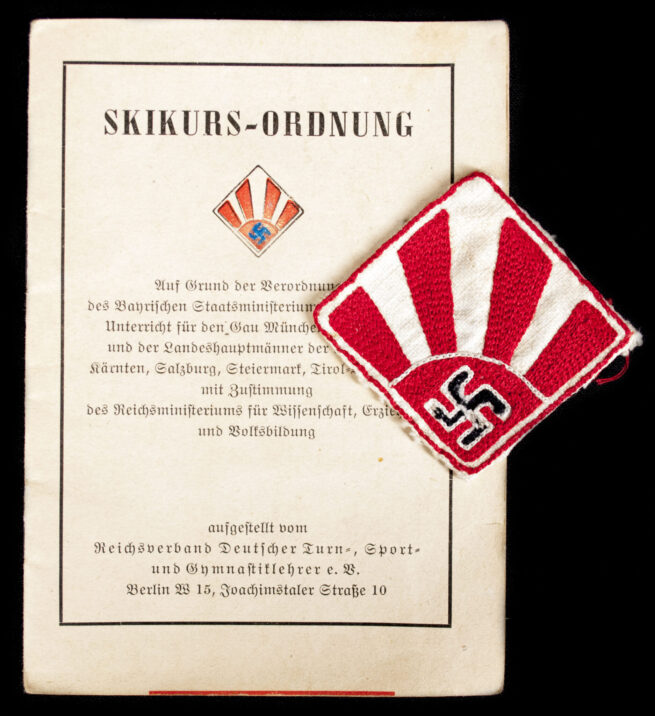 WWII German Ski-Kurs Ordnung booklet and rare emblem