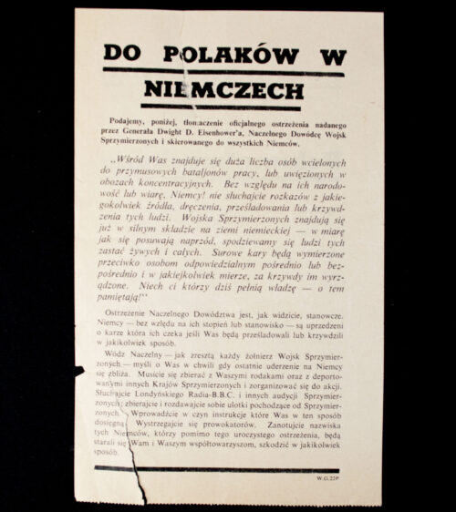 (Leaflet) Do Polakow W Niemczech - Alliertes oberkommando WG.22p (1944)