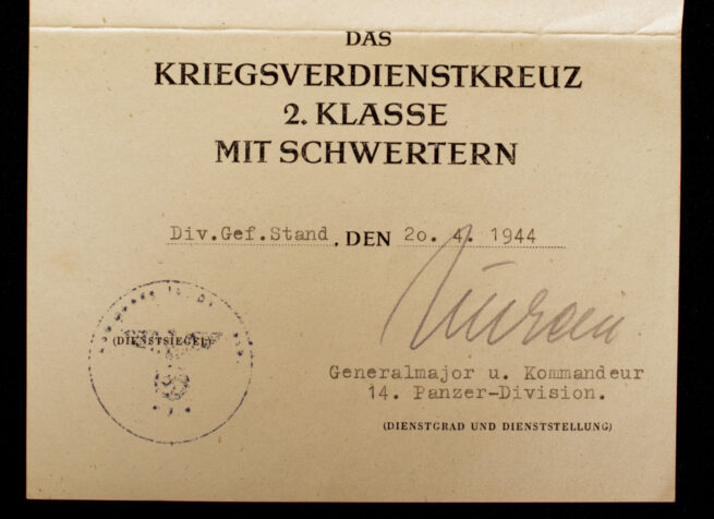 Panzergrenadier group with PKA in bronze, EK2, Ostmedaille, KVK, VWA citations