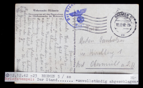 (Postcard) Wehrmaht Bildserie Der Flammenwerfer