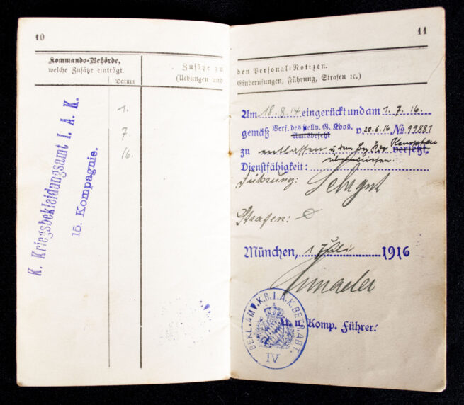 WWI Militär pass