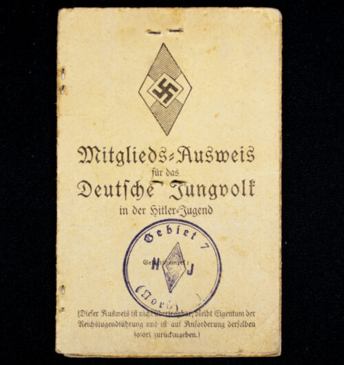 Hitlergeund (HJ) Deutsches Jungvolk (DJ) Mitgliedsausweis + Personenbeschreibung pass