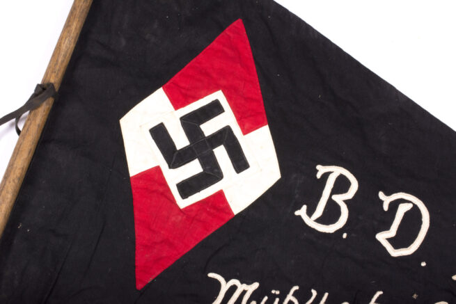 Bund Deutscher Mädel (BDM) Jungmädel Wimpel on original flagpole