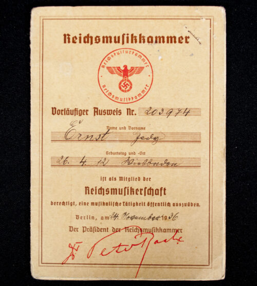 Reichsmusikkammer ausweis group