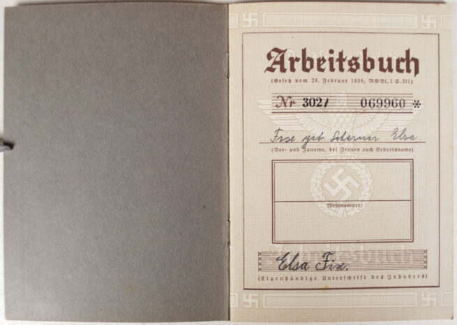 Arbeitsbuch Arbeitsamt Ludwigshafen a. Rh. (1940)