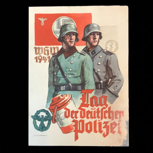 (Postcard) Tag der Deutschen Polizei - Ordnungspolizei & Sicherheitspolizei SS (1941)