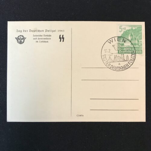 (Postcard) Tag der Deutschen Polizei - Technische Nothilfe und Feuerwehren im Luftschutz SS (1941)