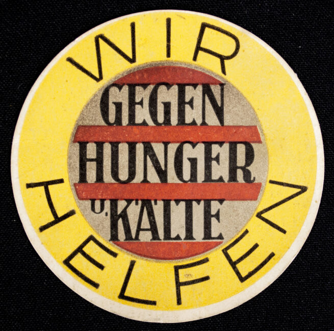 WHW Winterhilfswerk Strassensammlung Türplakette Wir Helfen gegen Hunger und Kälte (1933)