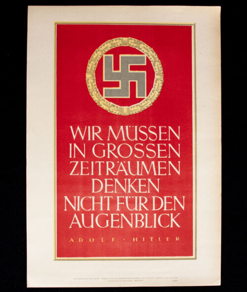 WWII German NSDAP Wochenspruch (propaganda miniposter) – Grossen Zeiträumen