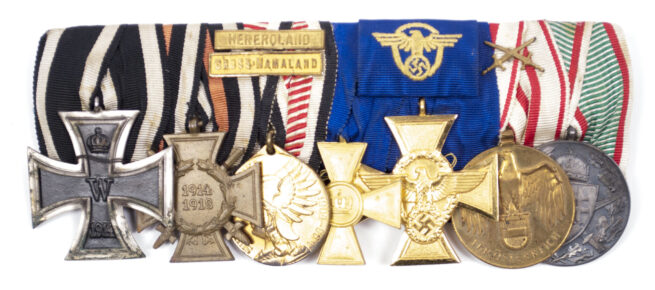 7 Place Police medalbar from a former German South Africa Schutztruppe member