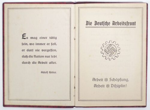 (DAF) Die Deutsche Arbeitsfront Mitgliedsbuch (1940)