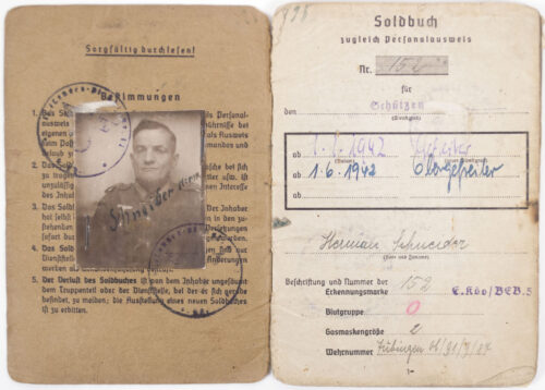 Soldbuch - Bau Ersatz Batl. 5.